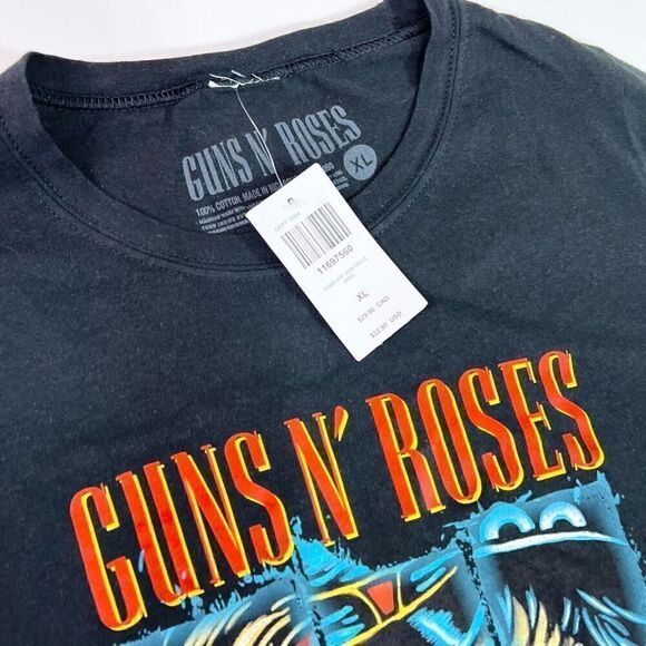 Guns N' Roses Split Skulls Graphic T-Shirt Youth XL Navy Cotton Short Sleeve - Picture 3 of 8